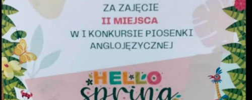 II miejsce w konkursie "Hello Spring Festival" (IV 2023)