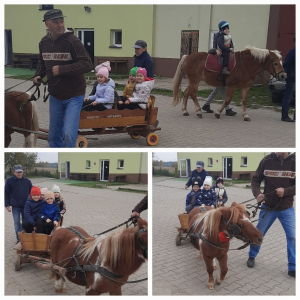 Dzieci biorą udział w wycieczce "Ranczo Artemidy w Nowej Górze ".