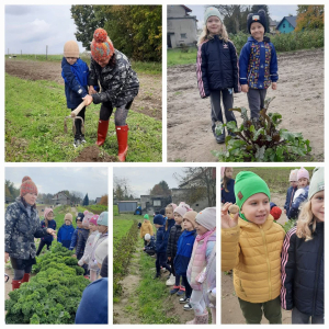 Dzieci biorą udział w wycieczce "Ranczo Artemidy w Nowej Górze ".