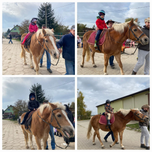 Dzieci biorą udział w wycieczce "Ranczo Artemidy w Nowej Górze ".
