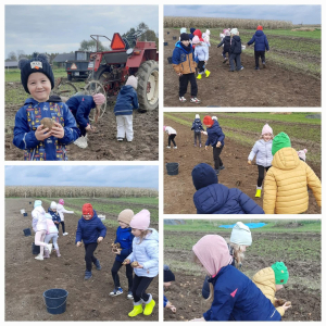Dzieci biorą udział w wycieczce "Ranczo Artemidy w Nowej Górze ".