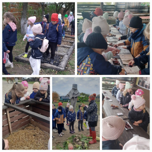 Dzieci biorą udział w wycieczce "Ranczo Artemidy w Nowej Górze ".