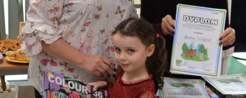 Wyróżnienie w miejskim konkursie plastycznym „Dzikie zwierzęta w mieście” (XI  2025)  