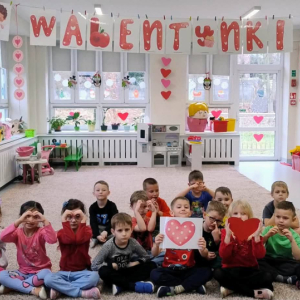 Zabawy walentynkowe w naszym przedszkolu.