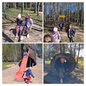 Motylki i Żabki biorą udział w wycieczce do Parku Korzonek.