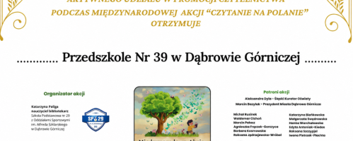 Udział w międzynarodowej akcji „Czytanie na Polanie”.